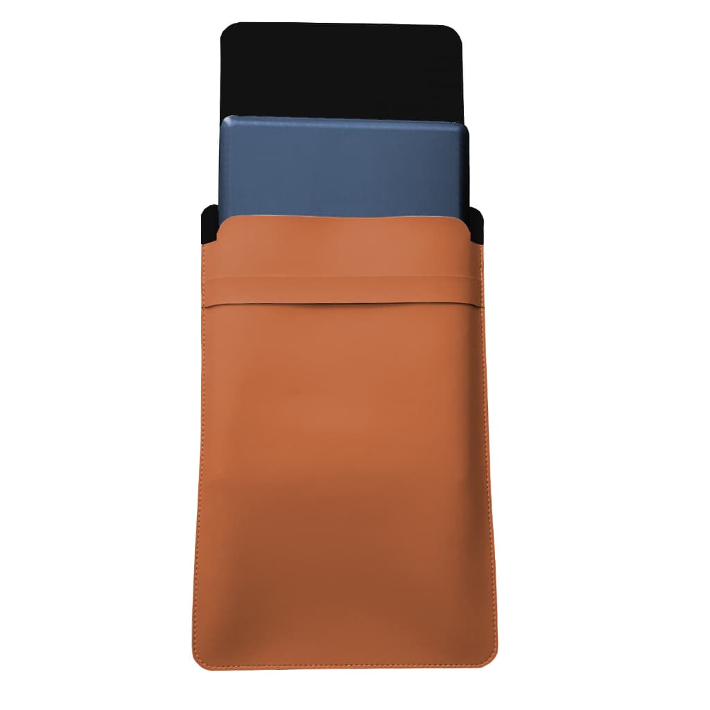 Luvas Pasta Capa Case Para Notebook Couro Caramelo 13, 15,6 e 17