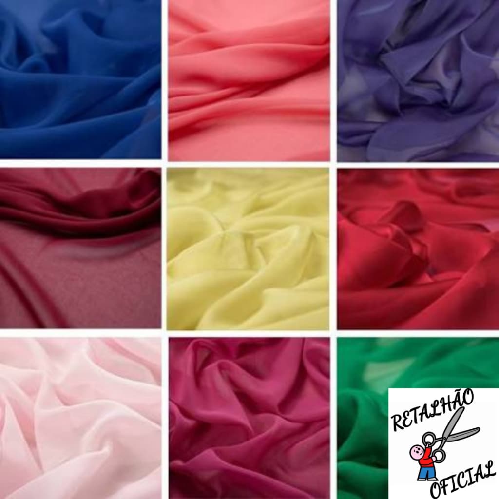 8 Metros Tecido Musseline Lisa - Chiffon Toque de Seda