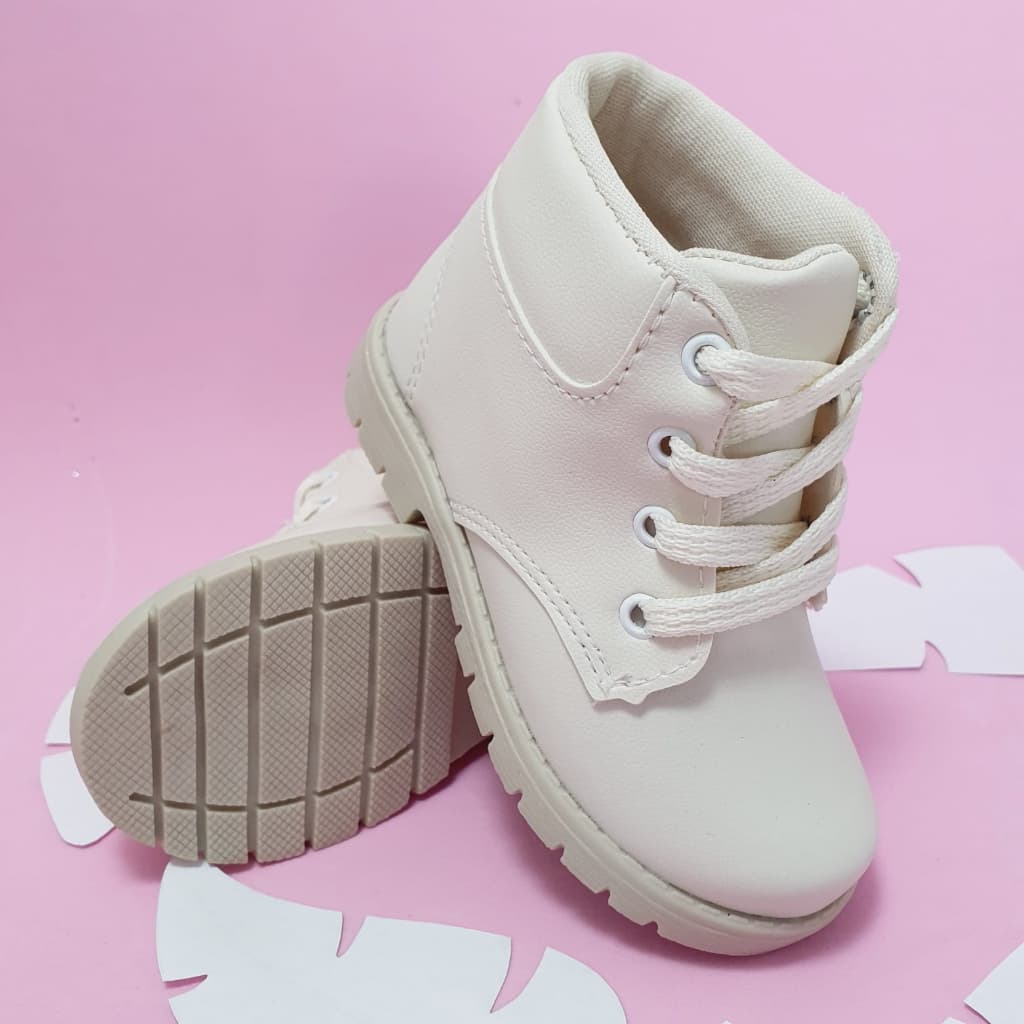 Bota Coturno Feminina Infantil Blogueirinha Off-White 20 ao 34 Menina