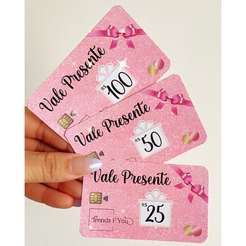 50 Cartões  vale presente Personalizado com sua logo PAPELARIA PERSONALIZADA