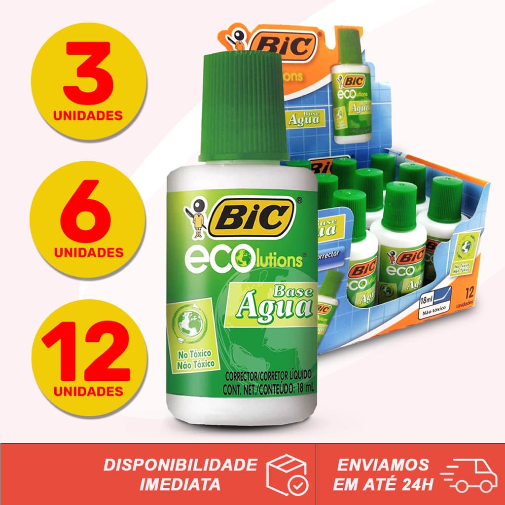 KIT PROMOCIONAL Corretivo Líquido Escolar Eco 18ml Bic