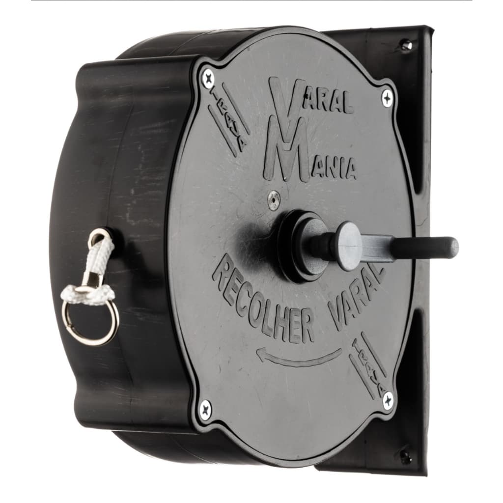 Varal 30 ou 15 Metros Corda Recolhível Retrátil Parede Apartamento Casa Branco Preto Pregador Roupa