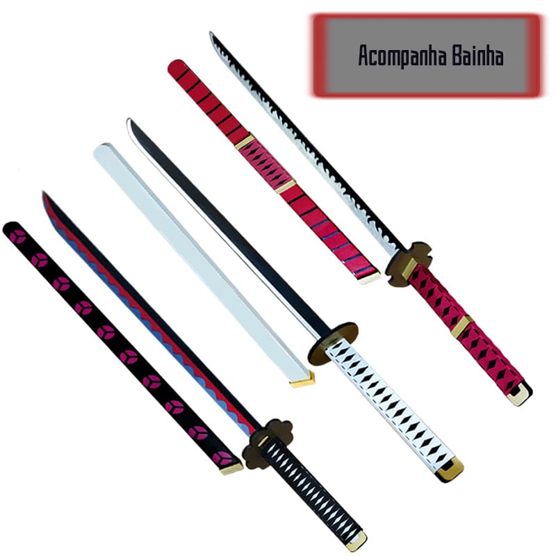 3 Espada / Katana Shusui, Wado Ichimonji e Sandai Kitetsu Zoro One Piece Decoração Cosplay Treino