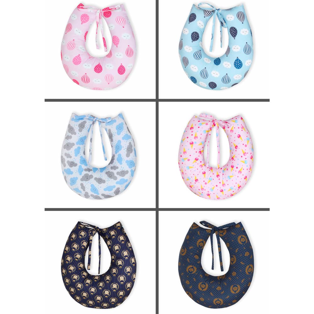 Almofada De Amamentação Para Amamentar Com Laço Zíper Refil e Capa Removível Macia 100% Algodão