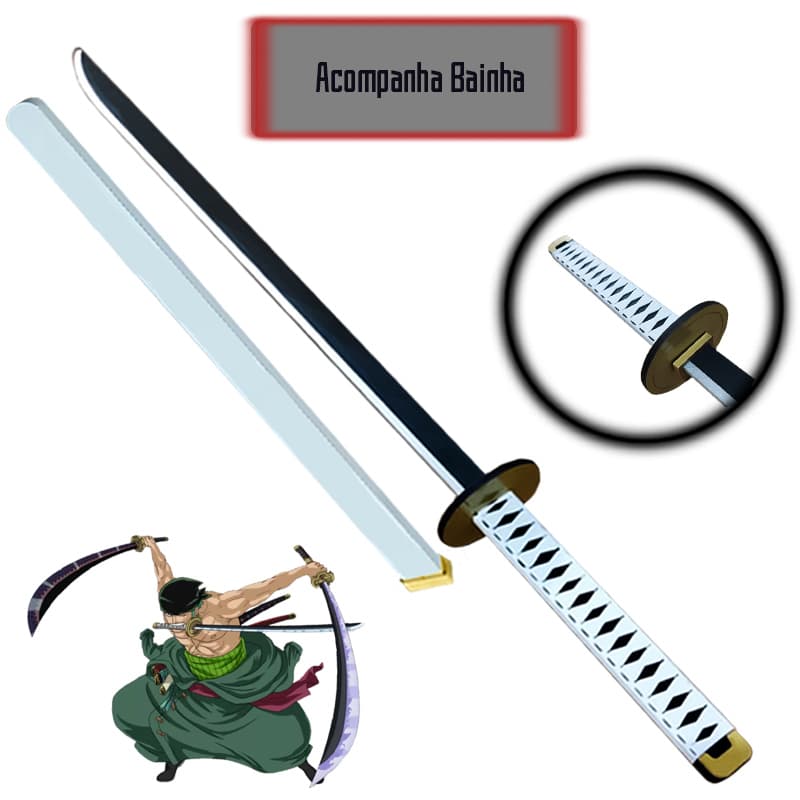Espada / Katana Wado Ichimonji Zoro One Piece Decoração Cosplay Treino