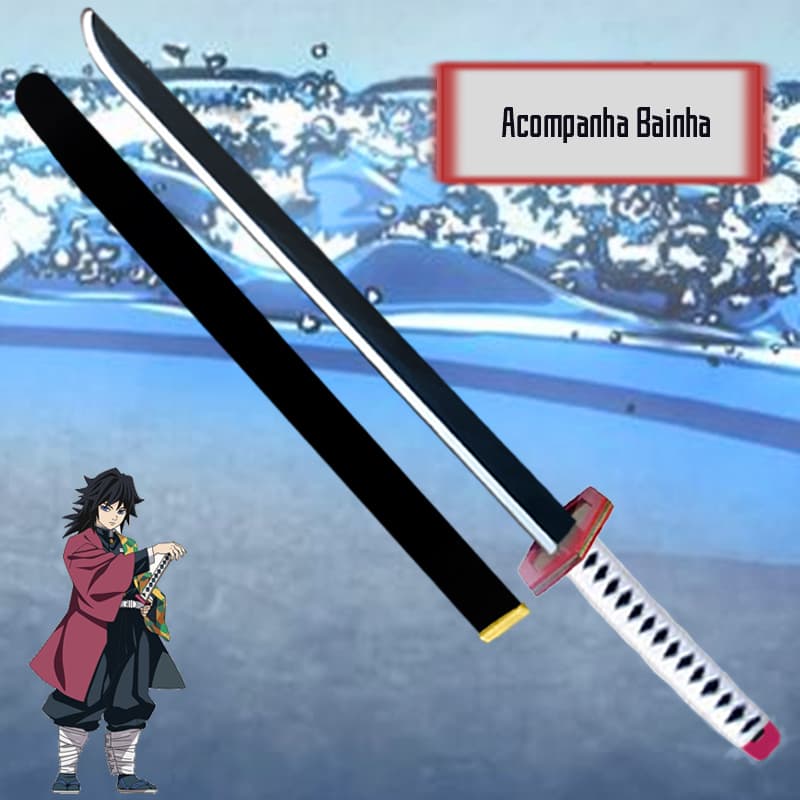 Espada de Brinquedo Demon Slayer / Kimetsu no Yaiba Tomioka para Decoração ou Coslay ou Treino