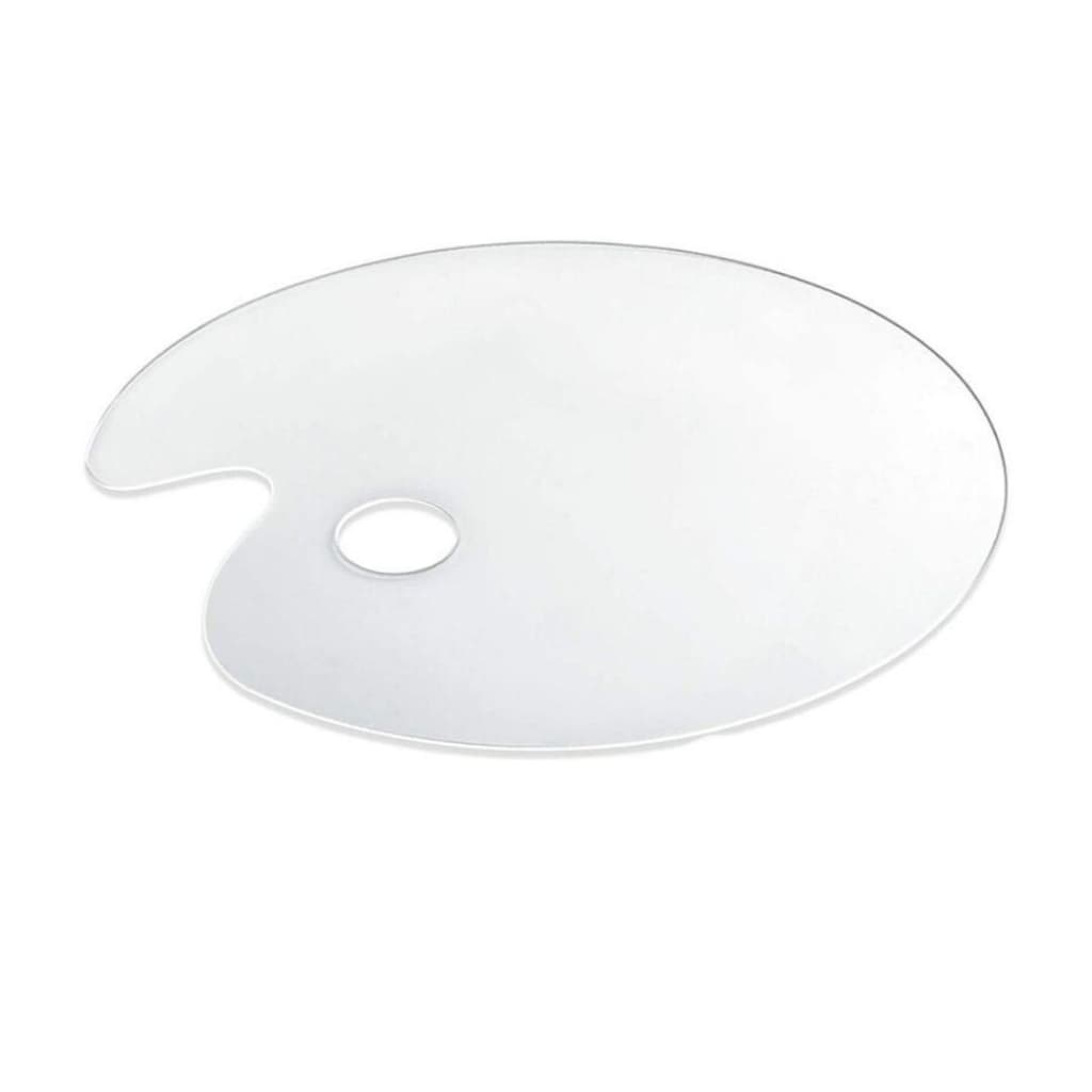 Paleta p/ Pintura Formato Anatômico Oval Branco 27x32cm