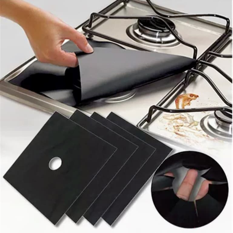 Kit 4 Protetores Proteção Fogão Anti Aderente Reutilizável lavaveis cozinha