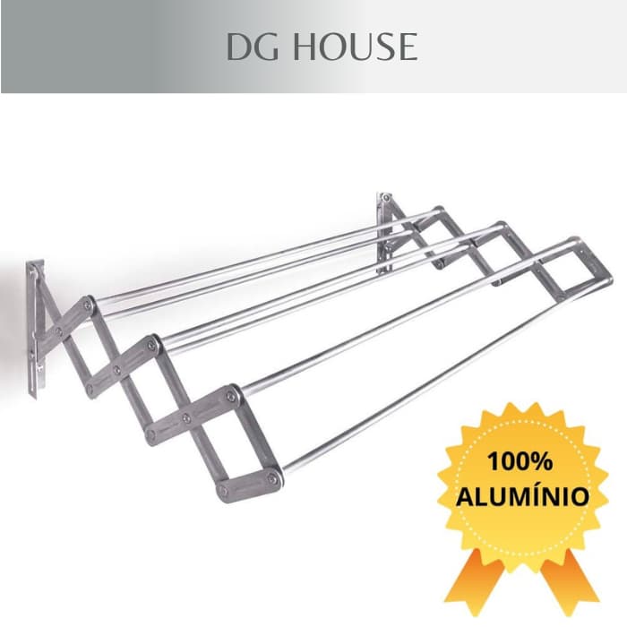 Varal Sanfonado Parede 100% Alumínio Resistente Vários Tamanhos Não Enferruja
