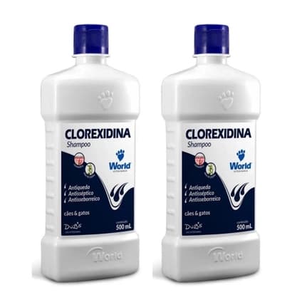 Kit C/2 Shampoo Clorexidina  500ml - World Veterinária