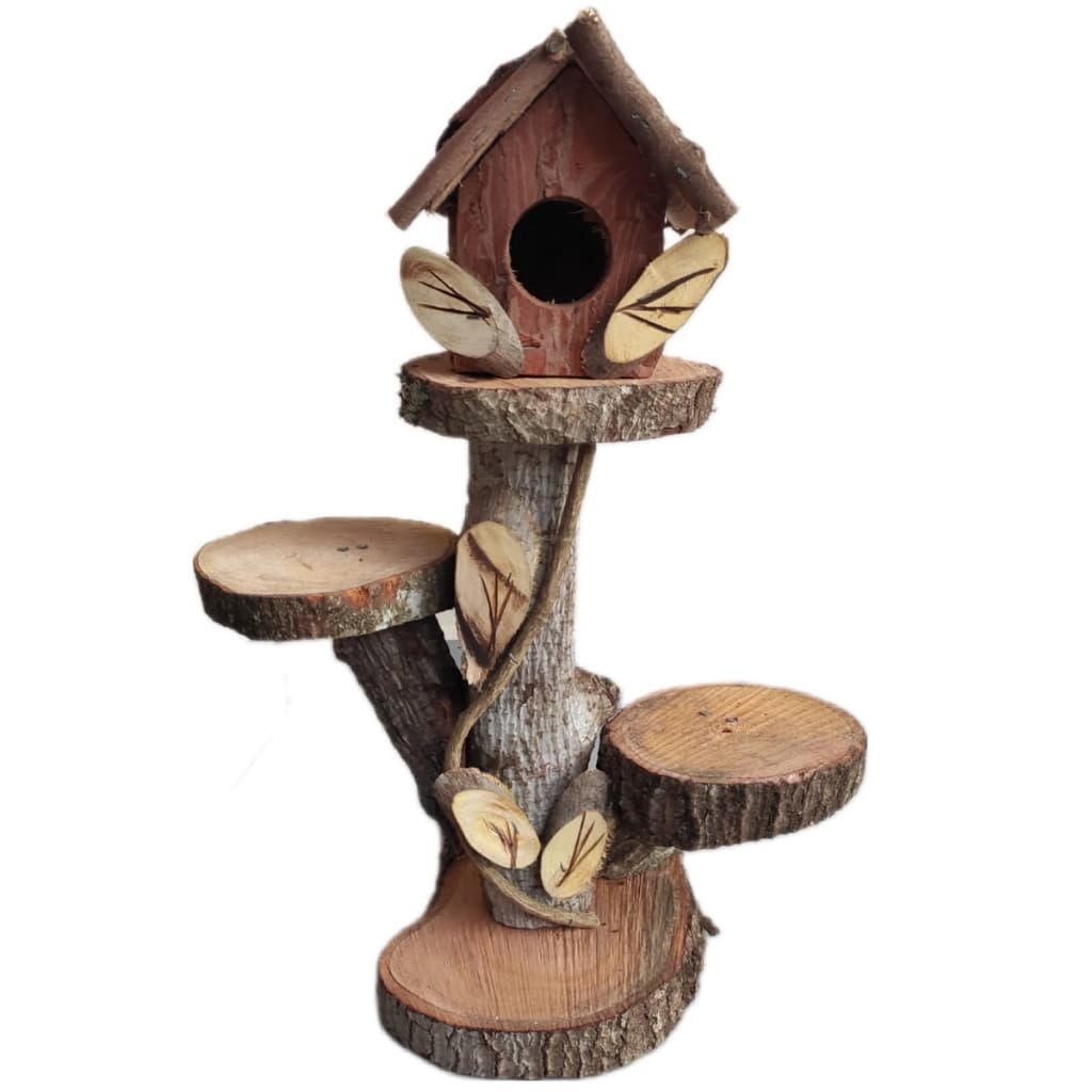 Casa De Passarinho Em Tronco de Madeira Rustico Artesanato