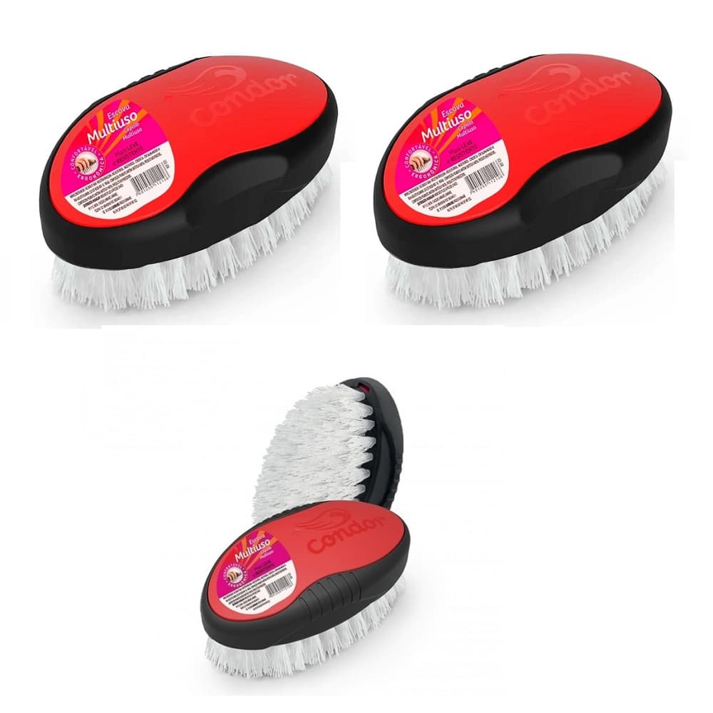 Kit 02 Escova Lavar Roupa Condor Plástico Multiuso