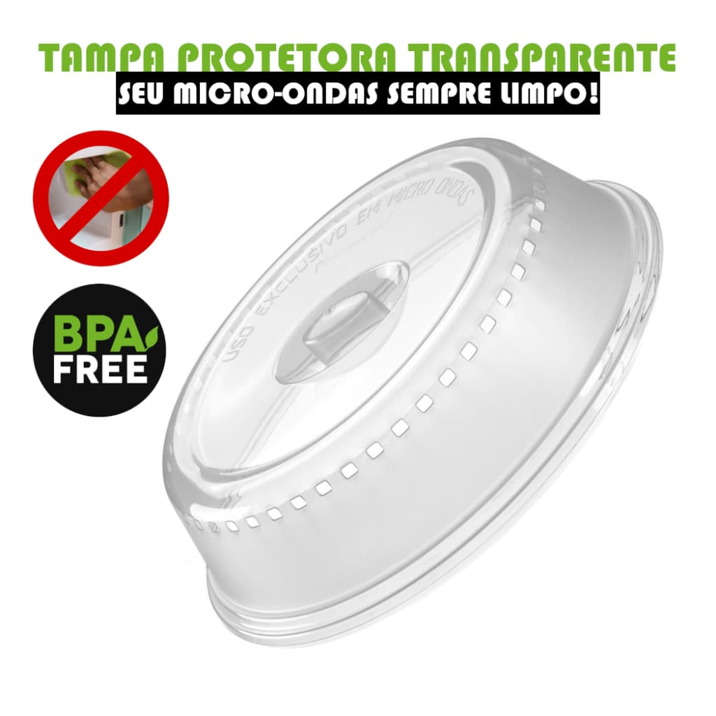Tampa Para Microondas Protetora De Alimentos Super Resistente Material Atóxico Livre de BPA