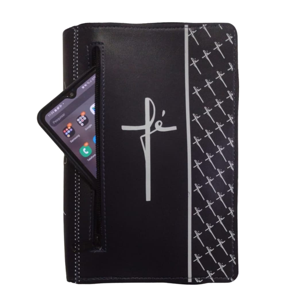 Capa para Bíblia Média com Zíper e Bolso Externo Tamanho 11 Para Bíblia Populare e Bíblia de Estudo