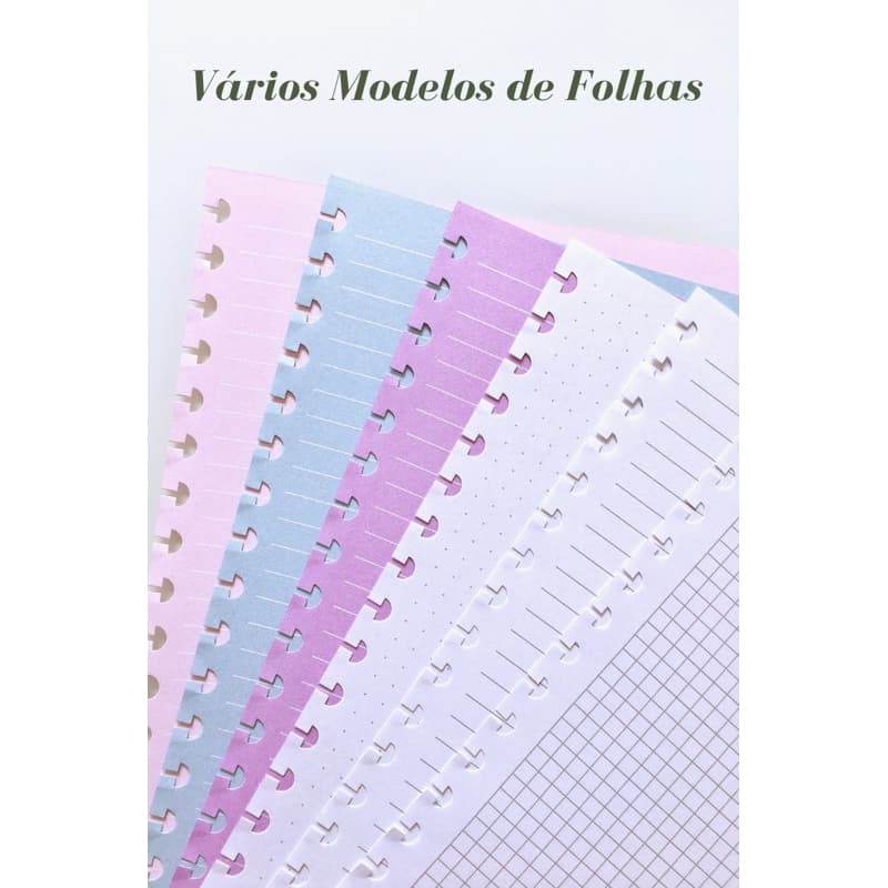 REFIL DE FOLHAS PARA CADERNO A5 E COLEGIAL 45 FOLHAS VÁRIOS MODELOS E CORES - CADERNO CS SMART