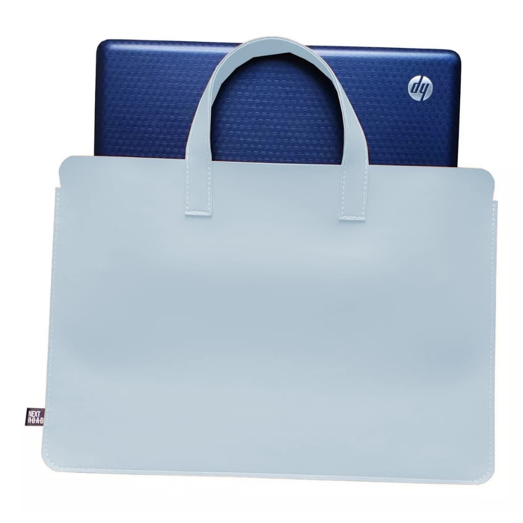 Sacola Para Notebook  de Couro com Alça Azul Bêbe Premium