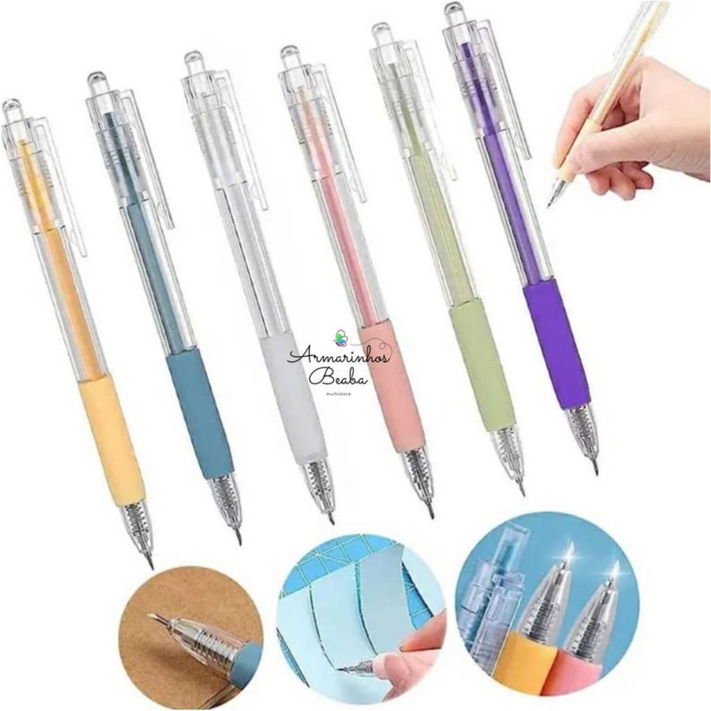 Caneta Cortadora De Papel Portátil 3 peças Scrapbook Entalhe