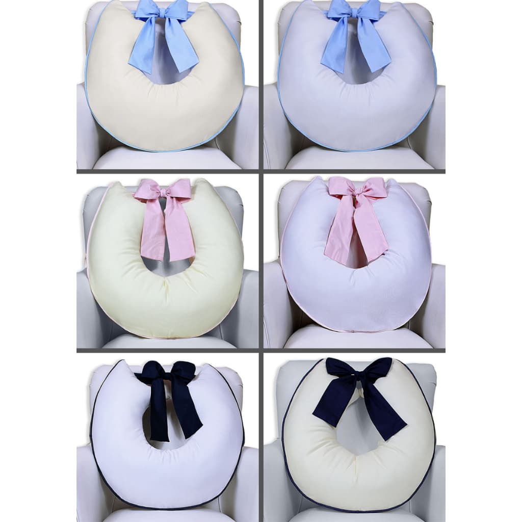 Almofada de Amamentação Com Laço Zíper Refil e Capa Removível Macia Piquet 100% Algodão