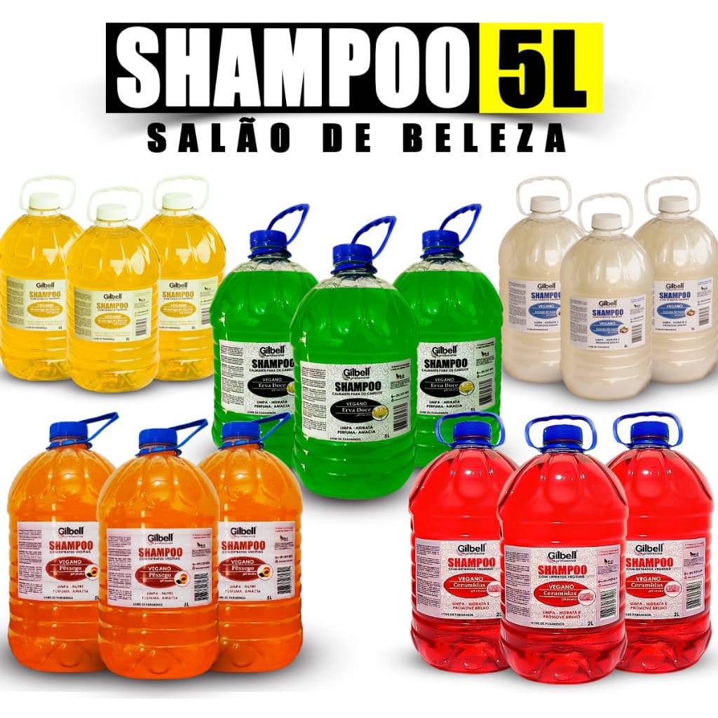 Shampoo 5 Litros Rende Muito Sem Sal Neutro Profissional Lavatório Salão De Beleza Perolado 5L