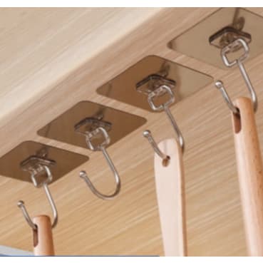 KIT 5 Gancho Adesivo Suporta 10 KG Parede Multifuncional Autocolante Casa Cozinha Quarto Banheiro Organizado 1 Peça