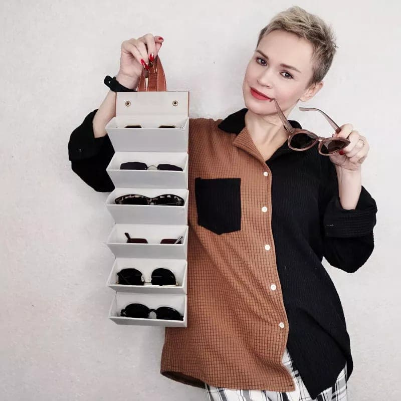 Porta Óculos Organizador Portátil De Óculos lugares/espaço Armazenamento, Dobrável  REF XX;003 /4/5/6