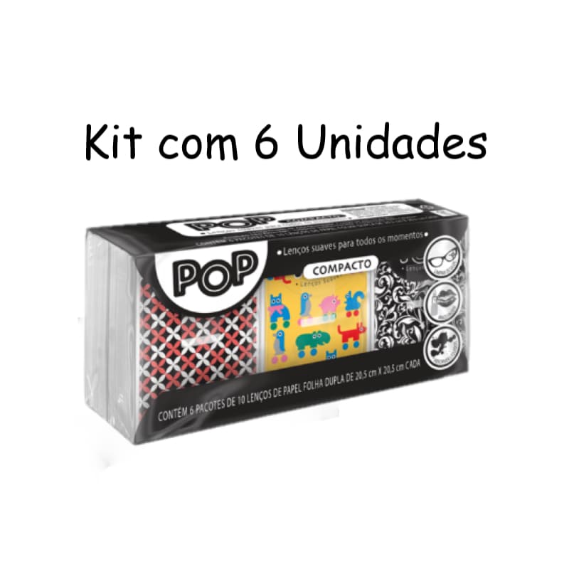 Pop Compacto Lenços de Papel Kit com 36 Unidades - 6x6 = 36 Pacotes com 10 Folhas