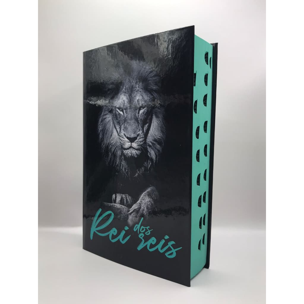 Bíblia Sagrada Tamanho Médio 12,5x19 cm Com Harpa Palavras de Jesus em Vermelho Capa Dura Leão Rei