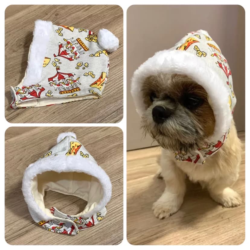 Touca pet Gorro capuz Roupa de cachorro chapéu boné Moletom Acessórios inverno frio cães