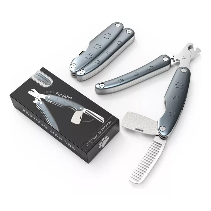 Kit Pet Banho Rosa Cortador De Unha Grande Lixa Pente P Cães