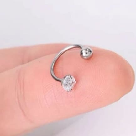 KIT 1/12 Piercing para Nariz helix Aço Cirúrgico brinco com Zircônia