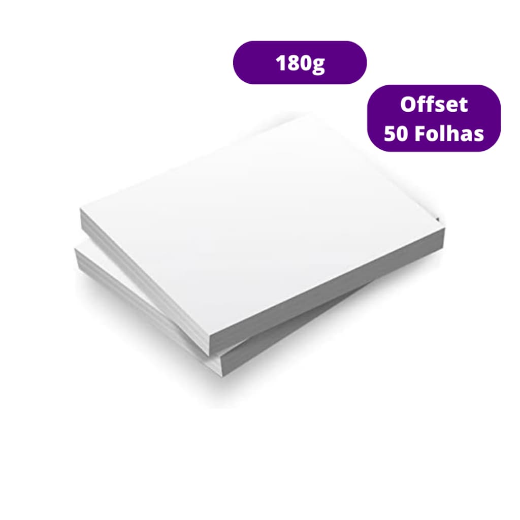 Papel Offset Opaline Liso 50 Folhas 180g A4 Branco Diplomata Masterprint