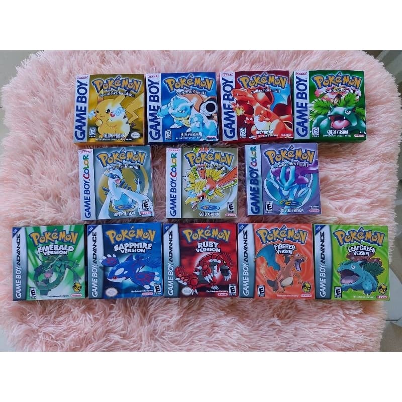7 caixas repro pokémon clássico color ou advance gba gbc