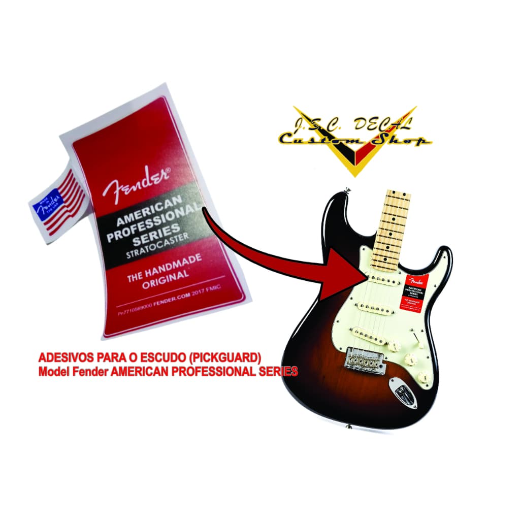 adesivo fender para escudo stratocaster