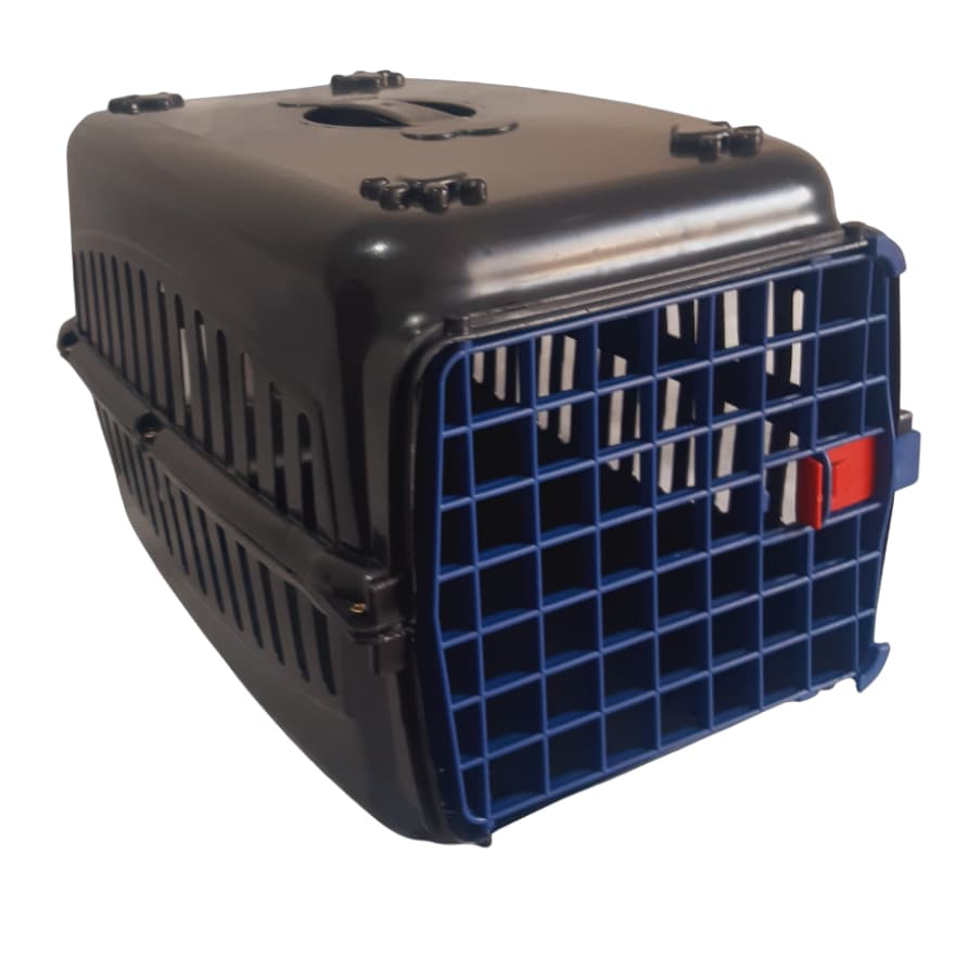 Caixa de Transporte Nº1 Elite Preta com Portas Coloridas para Cachorro, Gato, Coelho, Aves
