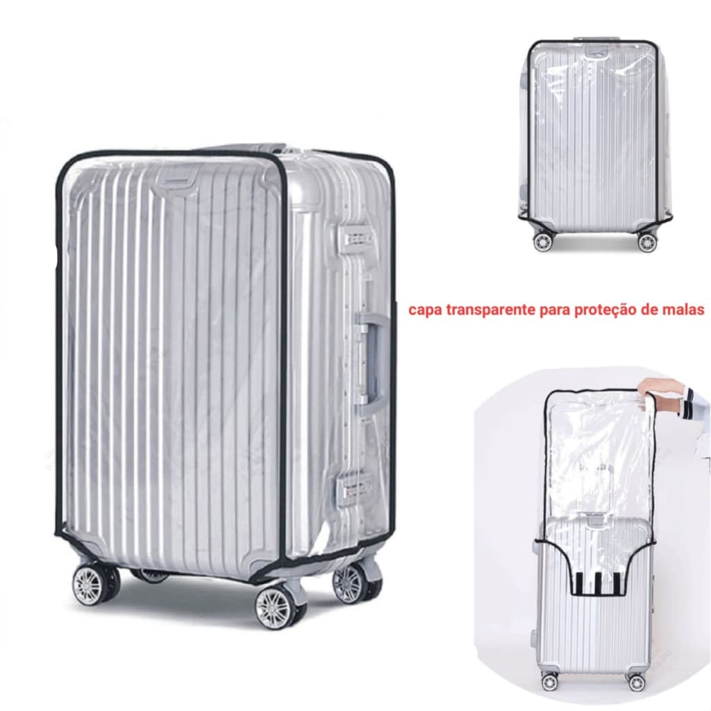 Capa Para Mala De Viagem Plástica Transparente Gigante Gg