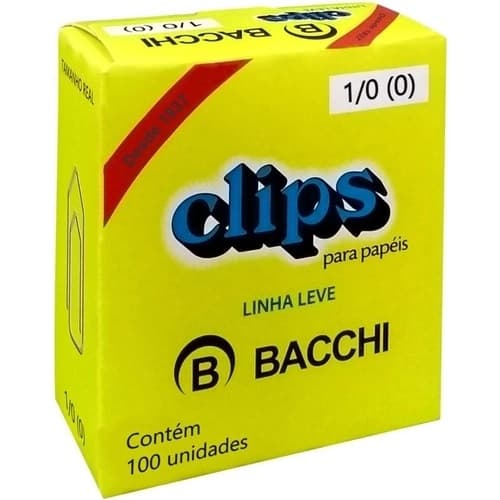 Clips Bacchi Galvanizado N1/0 Linha Leve C/100 Unidades