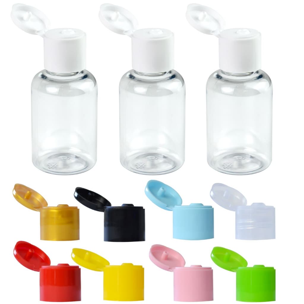 100 Mini Frascos Pet 30ml Tampa Flip Top Álcool Gel Shampoo De Loja e Festas