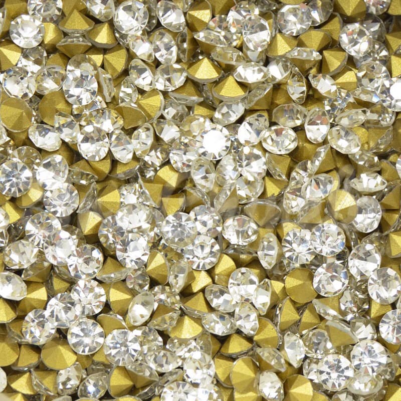 Pedra de Strass Cristal Vidro (Ponto de Luz Base Cônica) SS2.5 até SS45
