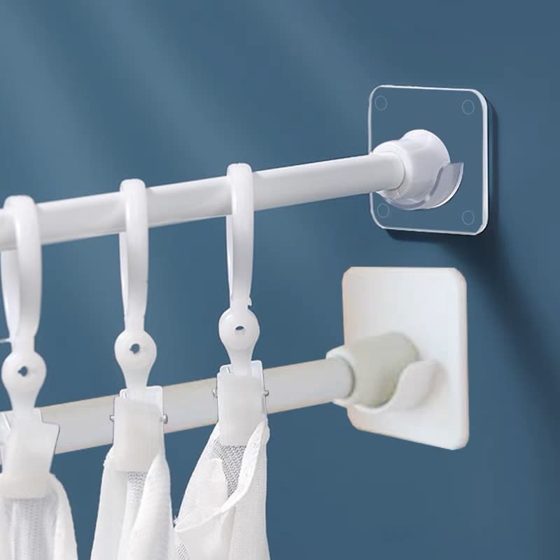 4pçs/Conjunto Suporte Para Haste De Cortina Autoadesivo Parede De Chuveiro Adesivo/Suporte Adesivo Para Varão