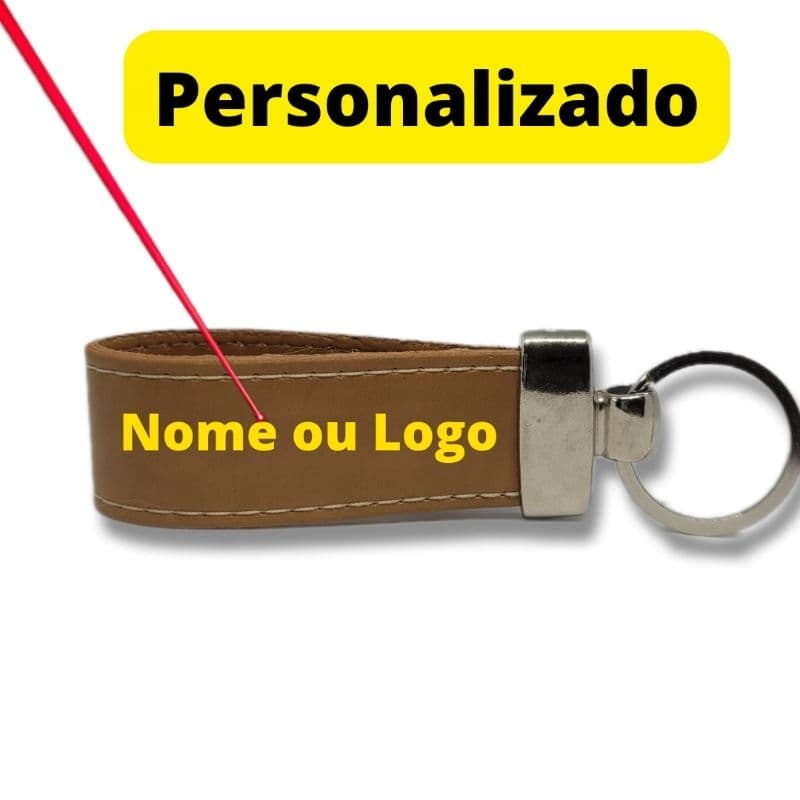Chaveiro Couro Personalizado Gravação Logo/Nome