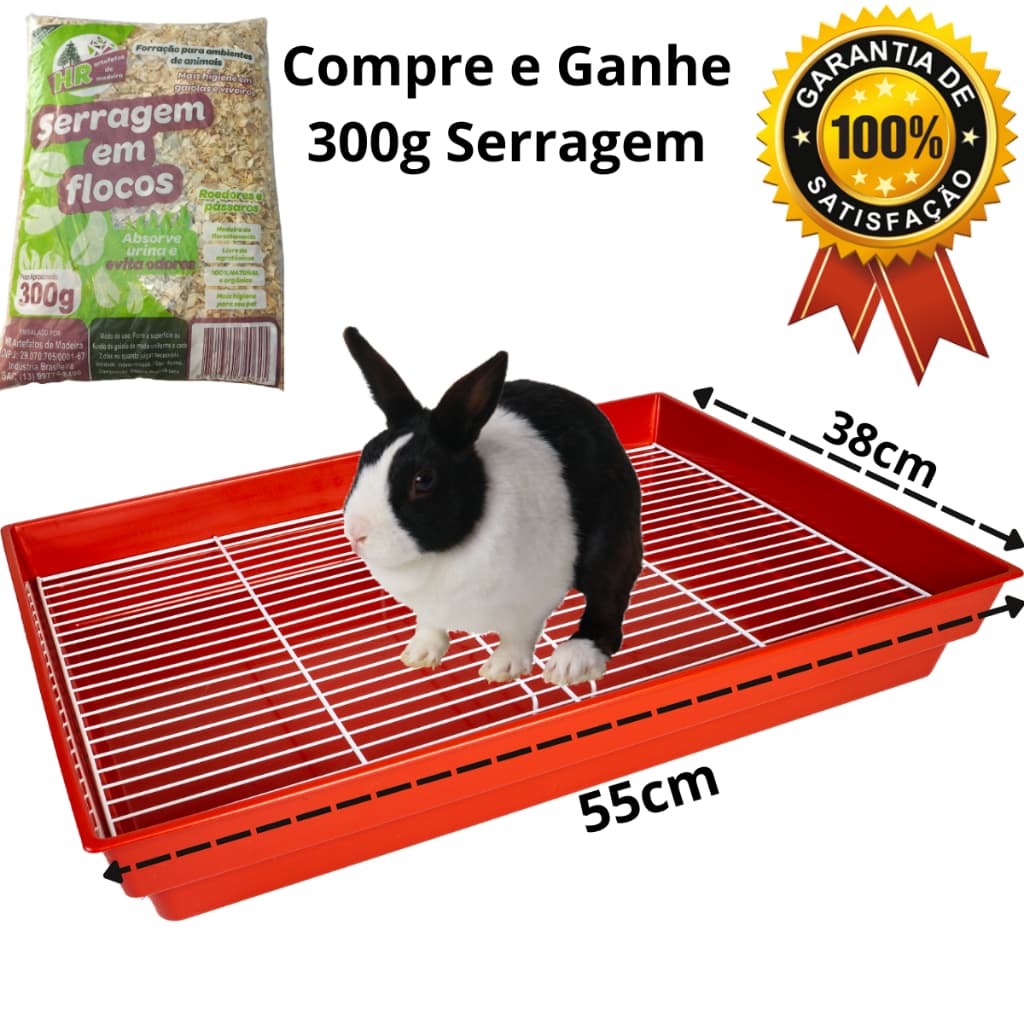 Banheiro Sanitário Bandeja Para Coelho Roedores Premium Top De linha