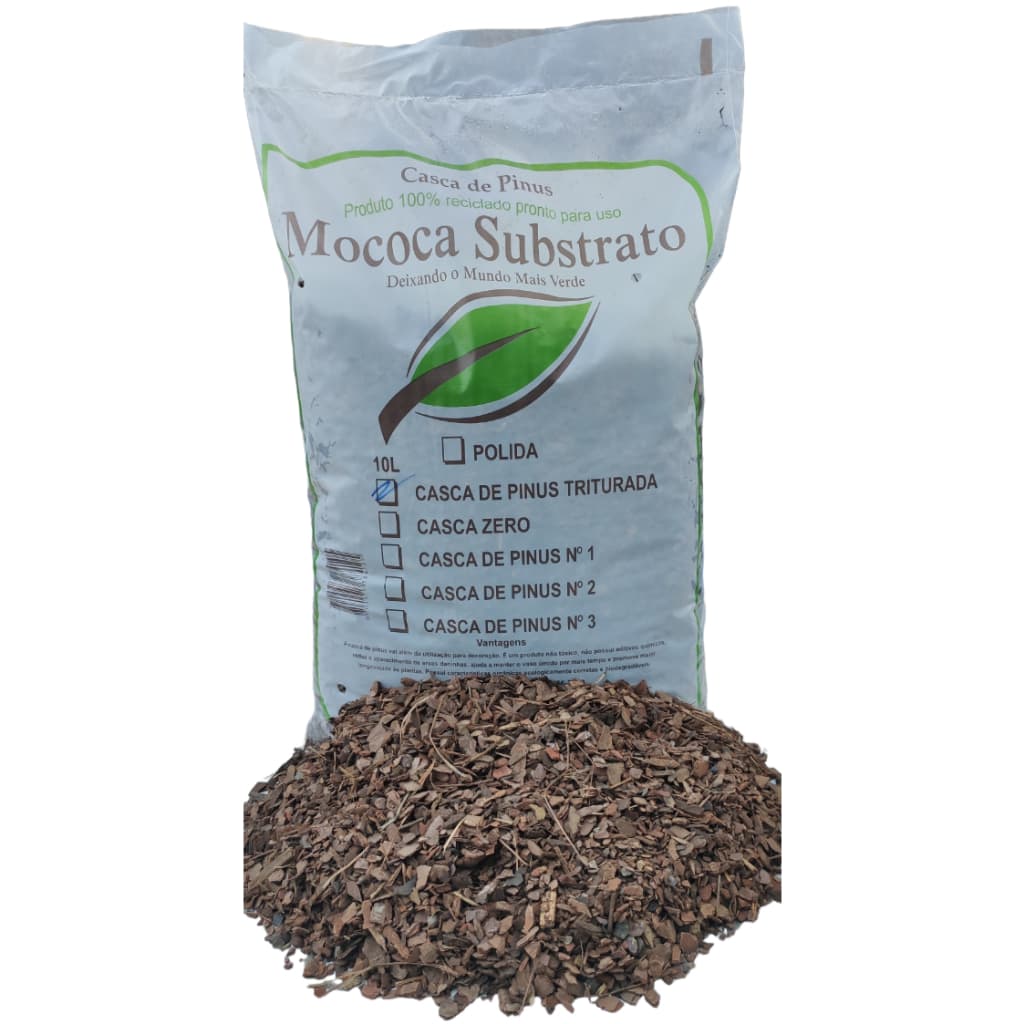 10 Litros Casca de Pinus Triturada Mococa Substrato