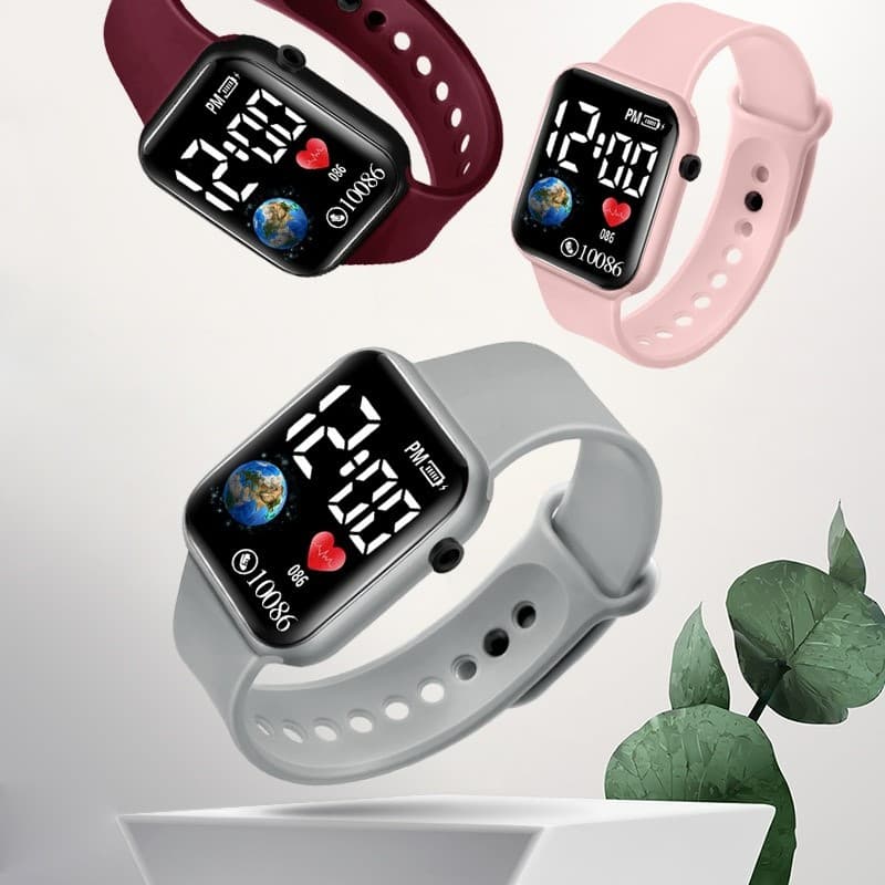 Relógio LED À Prova D'água Digital feminino Masculino Esporte Pulseira De Silicone