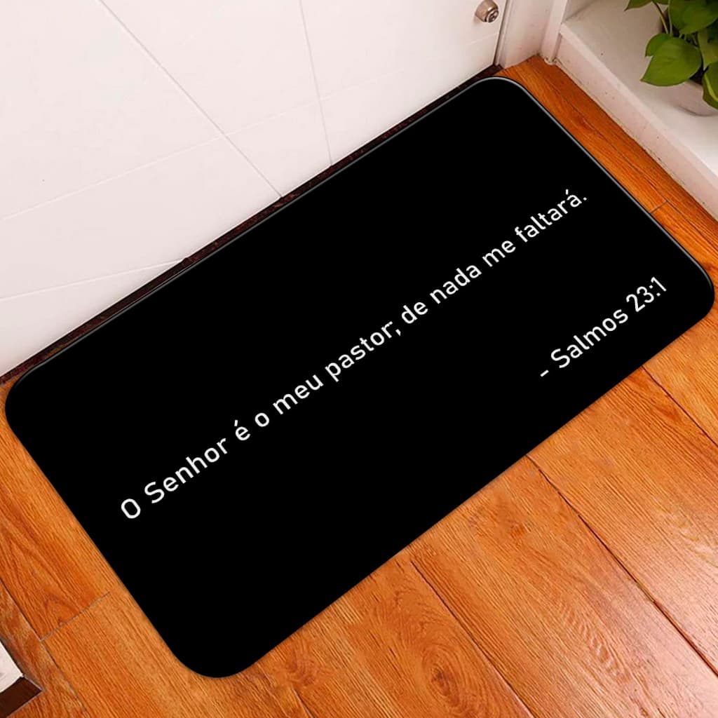 Tapete Decorativo Para Porta, banheiro, sala e entrada, Antiderrapante Borracha Louvor - 34X60 - 2mm - DIZER BIBLICO