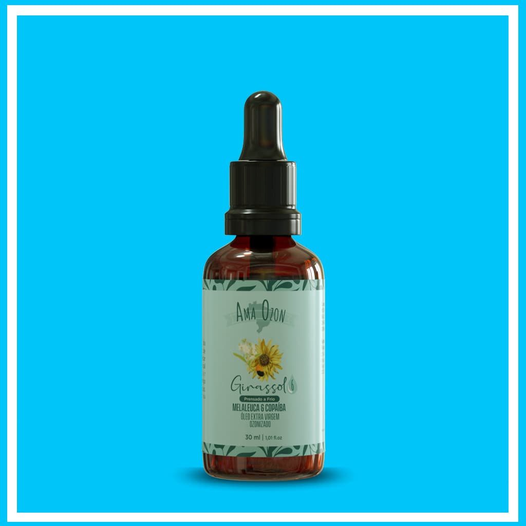 Óleo Ozonizado Melaleuca Base Girassol em Sinergia Copaíba Muito + Potente Com Ozônio Para Cicatrização 30ml