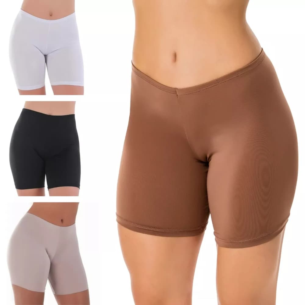 Short Intimo Anágua Segunda Pele Microfibra Feminino Cintura Alta Confortável Sob Vestido  Saia Costura Reforçada Linger