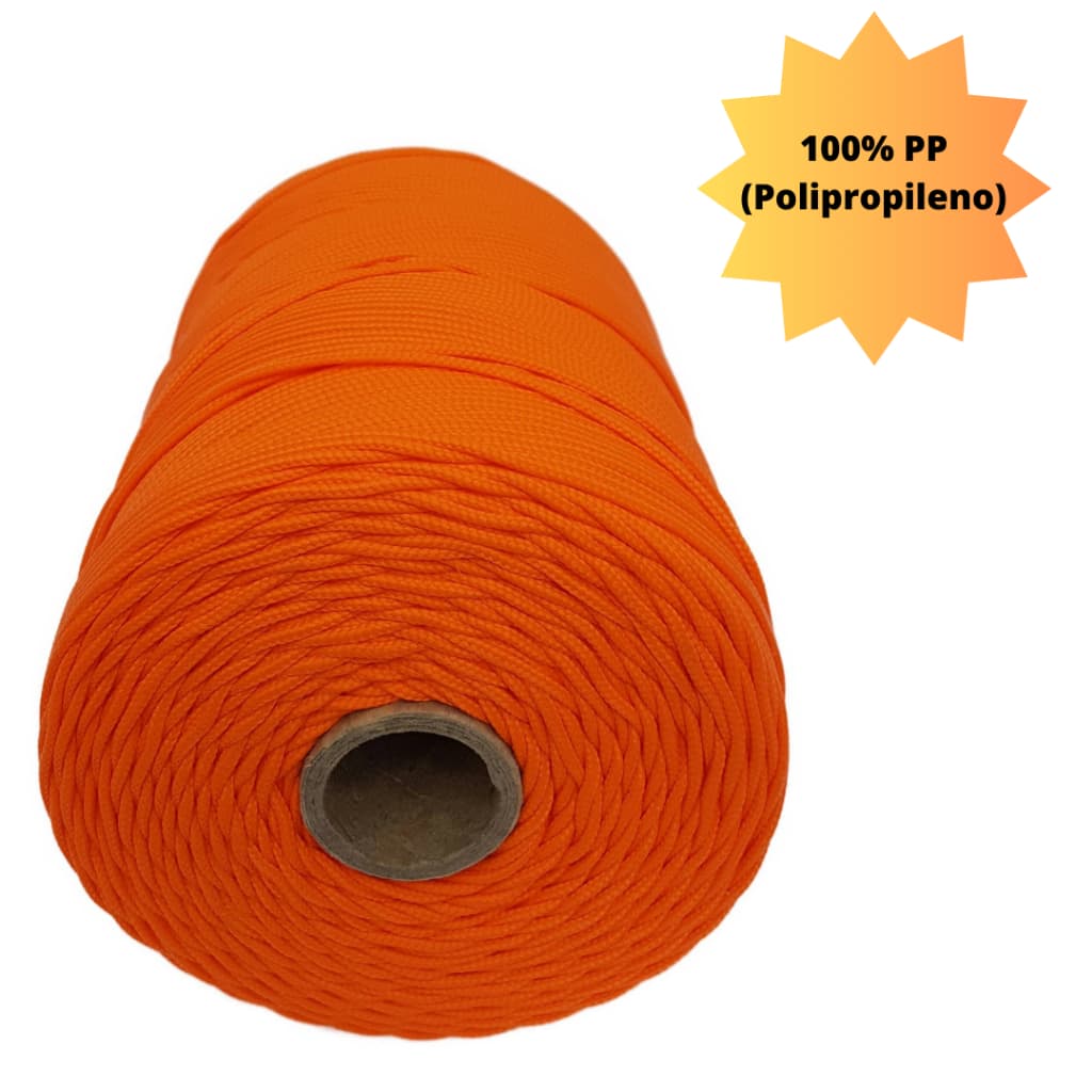 Corda Trançada 2,5mm Laranja (seda) - Rolo Com 286 Metros GKL Store