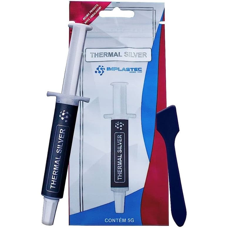 Pasta Térmica De Alta Condutividade Thermal Silver Implastec 5g para CPU PC Processador GPU Console