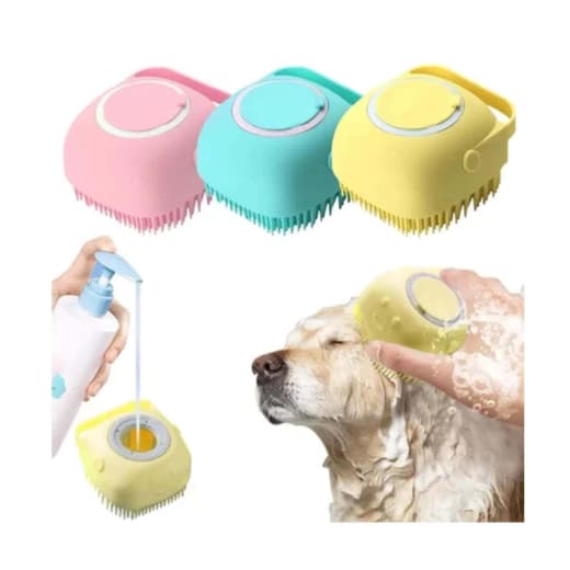 1/2/3 Esponja De Silicone Para Banho Com Dispenser Shampoo Sabonete Escova Pet Criança Adulto Cor Aleatória