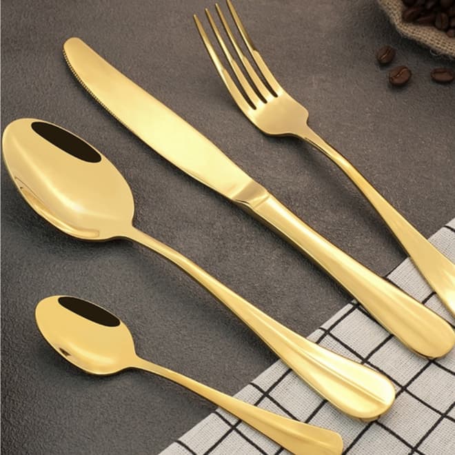 18 Peças Talheres Garfo Faca Colher de Mesa Casa Cozinha, 6 Peças Colher / 6 Peças Faca / 6 Peças Garfo